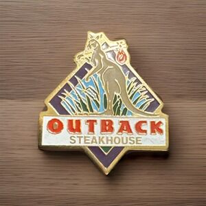 Outback Steakhouse Enamel Lapel Pin Hat Tac Kangaroo‎